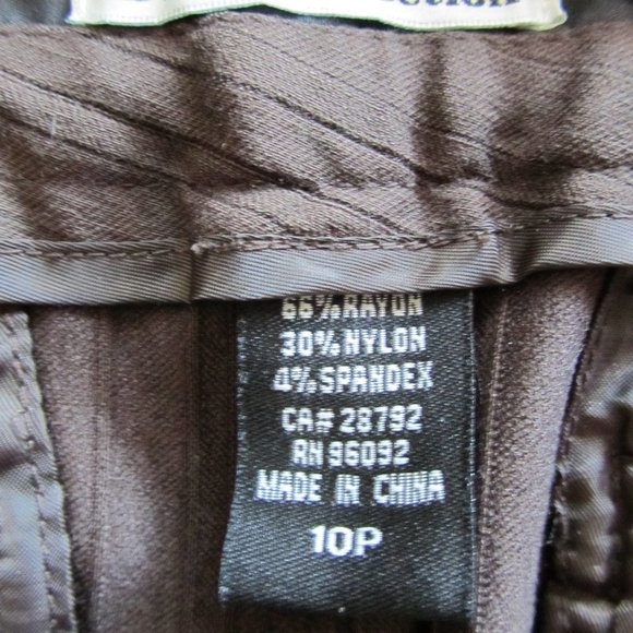 New Women’s Dalia Collection Brown Petite Straight Leg Pants size 10P - Picture 9 of 15